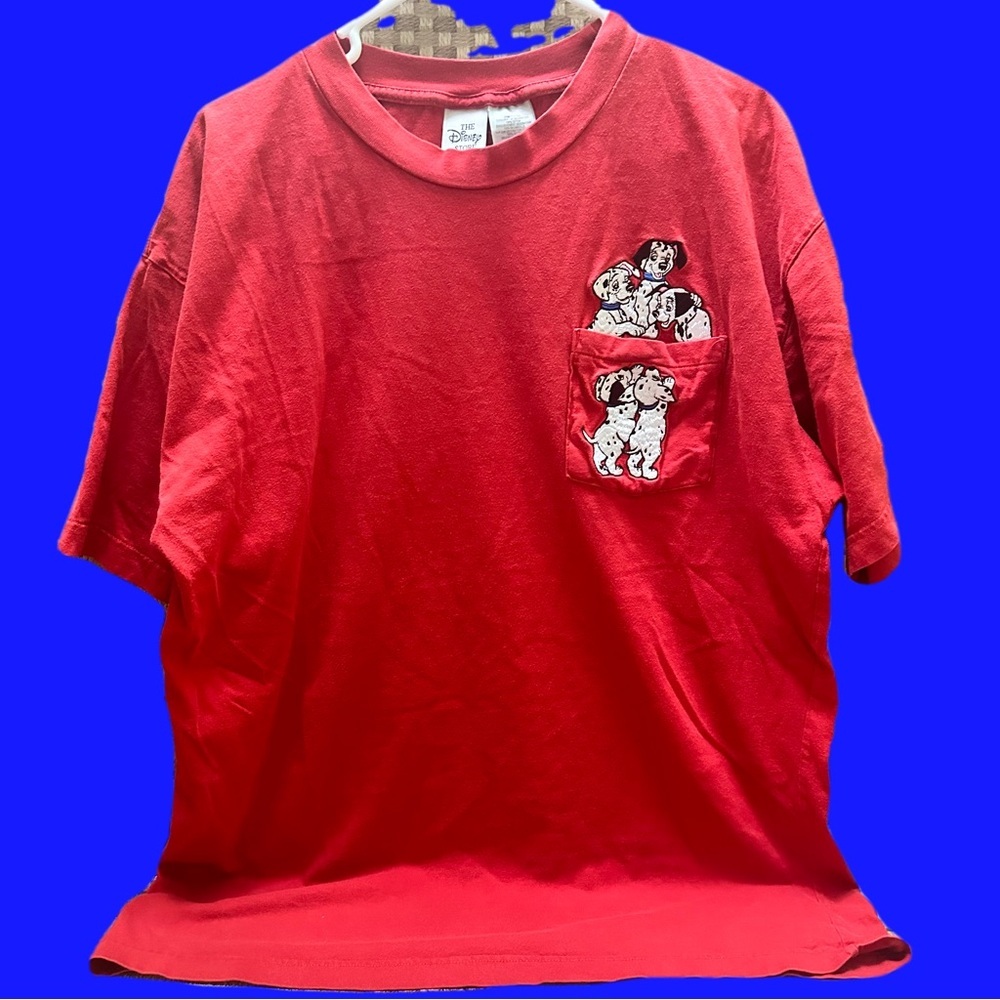 Disney Red Mens T-Shirt 101 Dálmatas vintage 90’s with Character Print